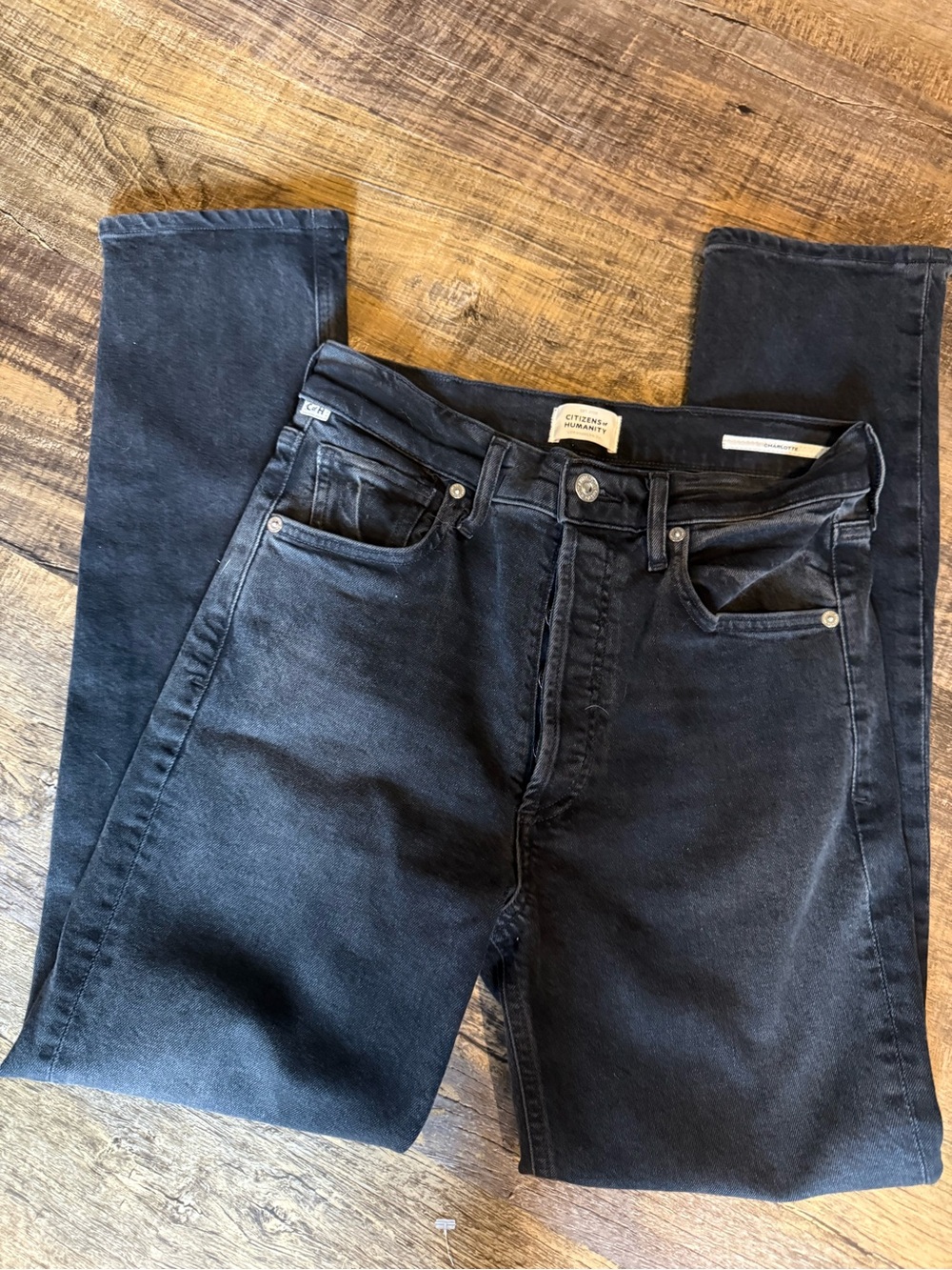 Citizens Of Humanity Black Straight Leg Jeans